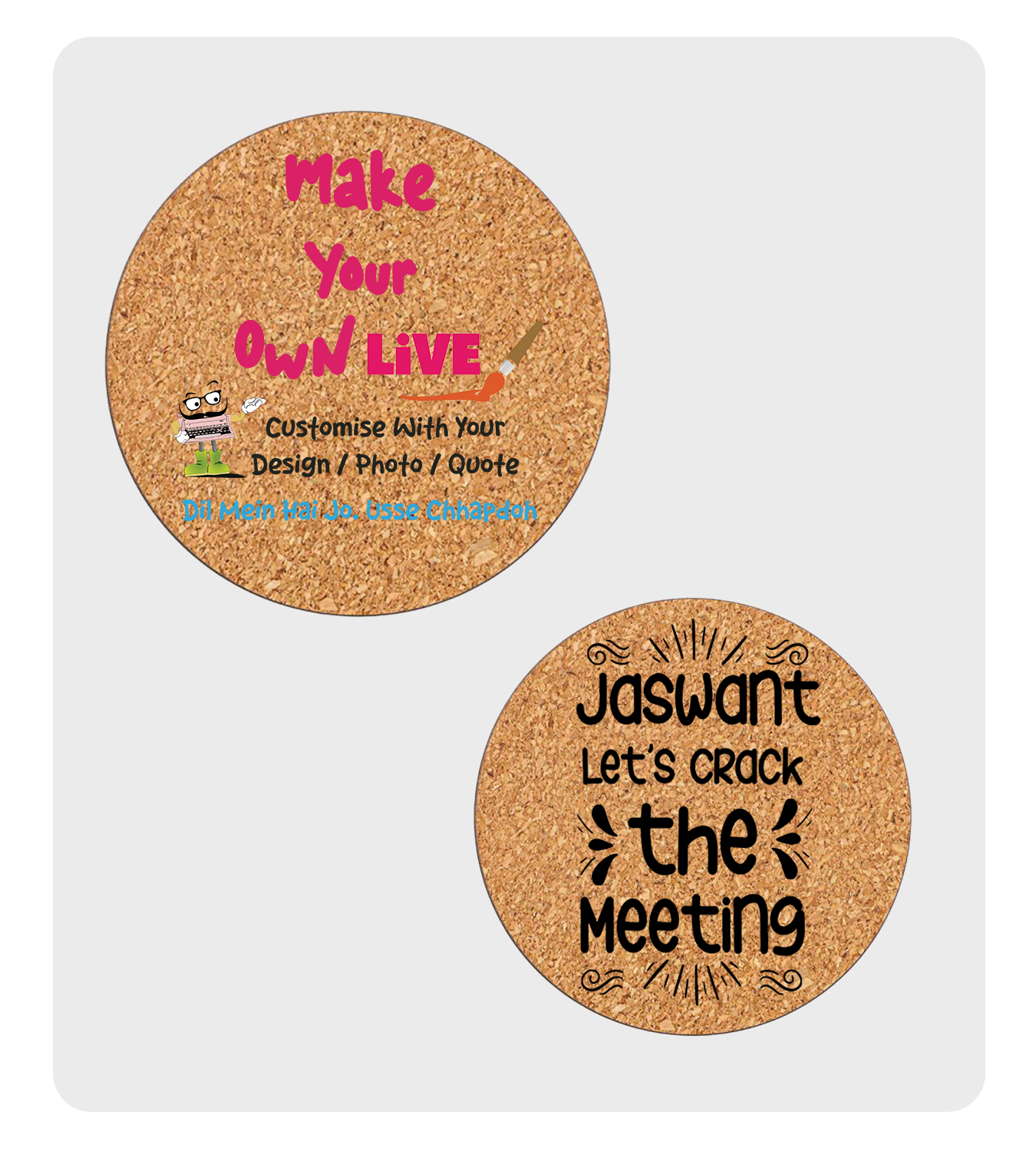 Coasters - Live ( Cork , Customisable )