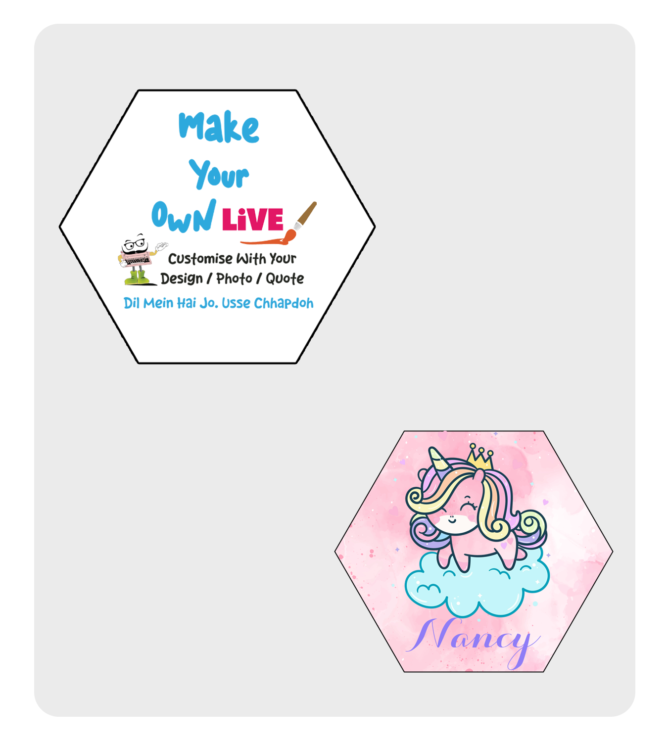 Fridge Magnet - Live (MDF, Hexagon )
