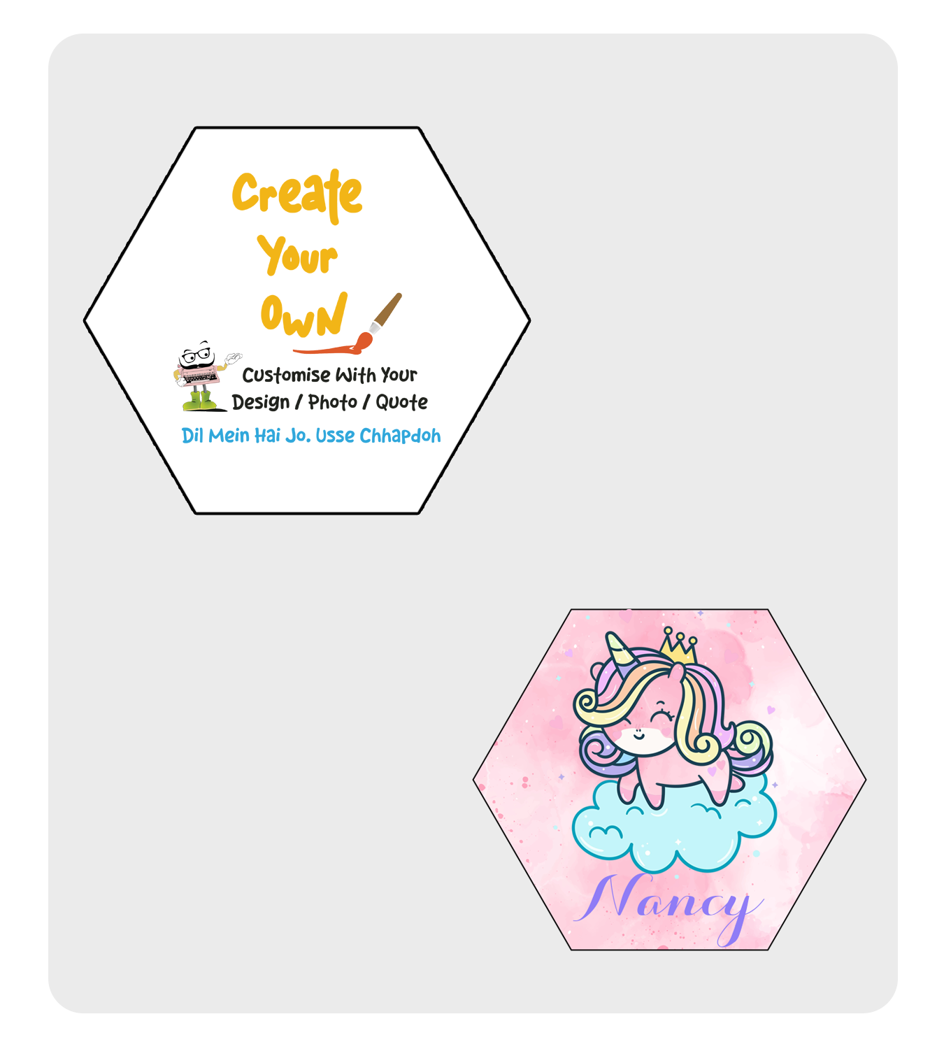 Fridge Magnet - Personalise Your Home ( MDF, Hexagon )