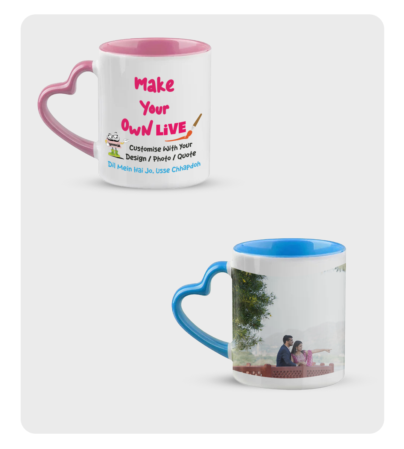 Mugs - Live ( Heart handle, Mug )