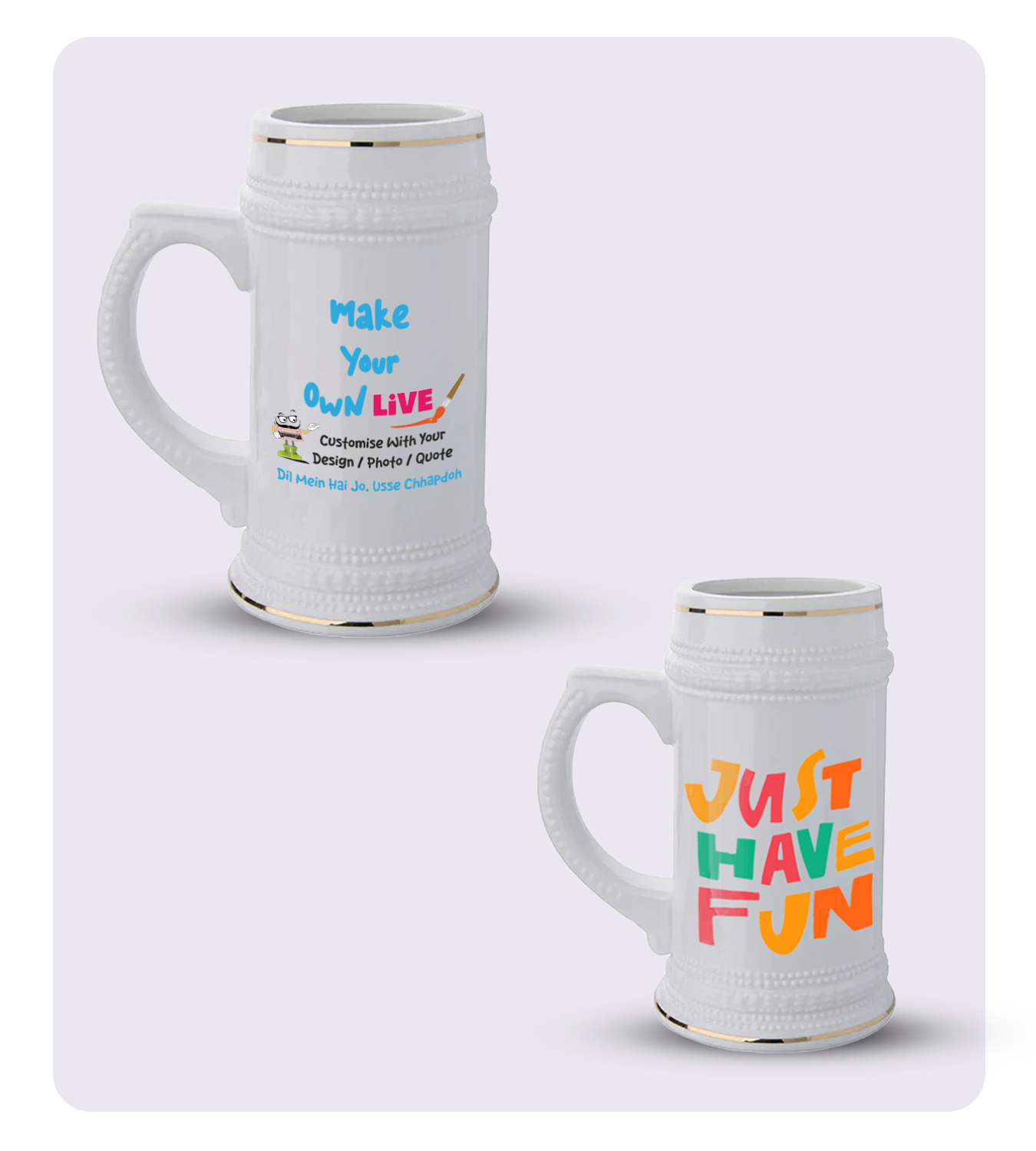 Beer Mug - Live ( Ceramic )