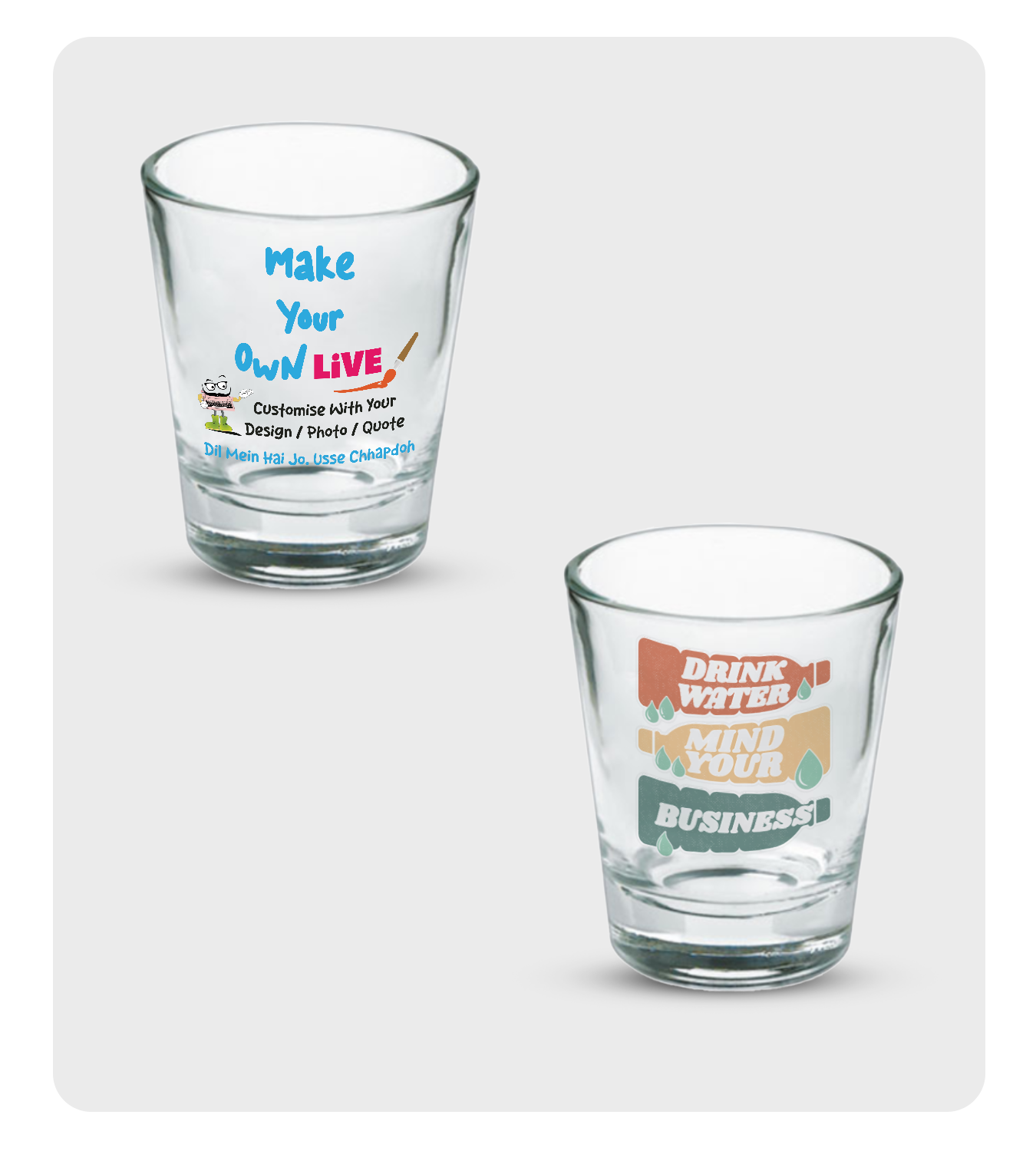 Shot Glass - Live ( Clear Glass )