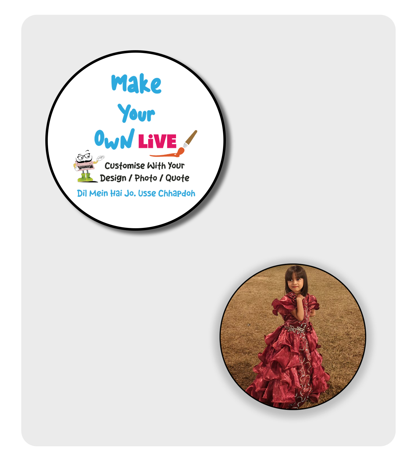 Fridge Magnet - Live (MDF, Circle )