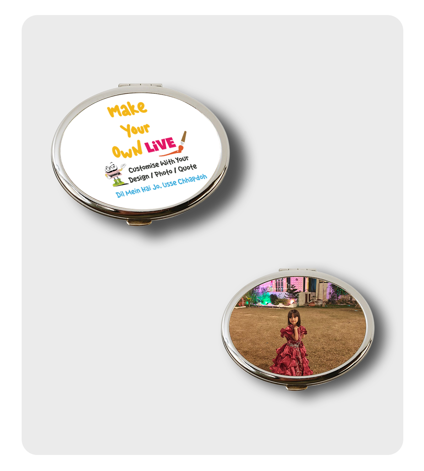 Compact Mirror - Live ( Oval Shape )