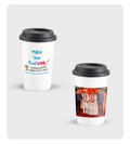 Travel Mug - Live ( Ceramic With Silicon Cover, White )