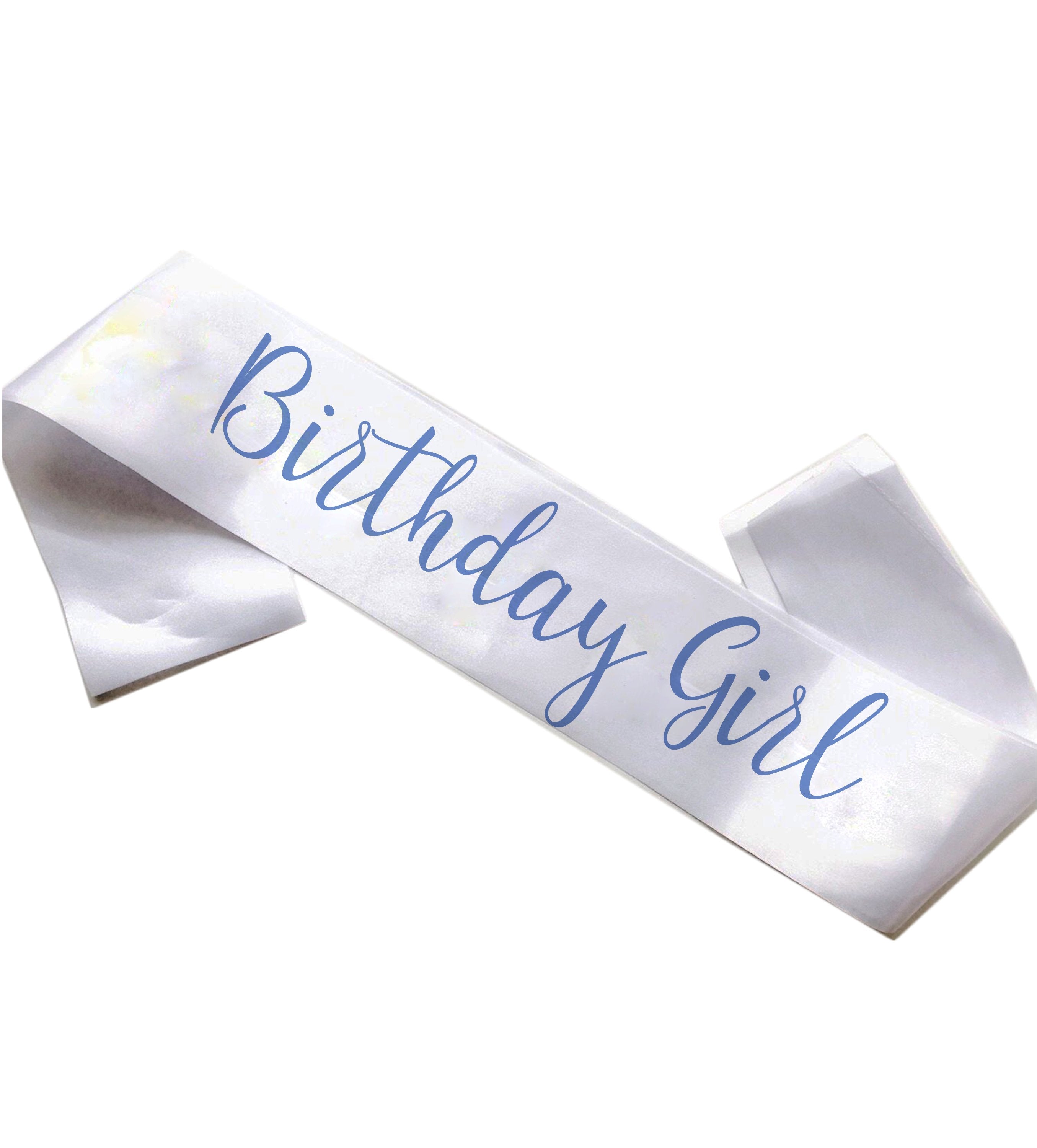 Happy Birthday Girl Blue Sash