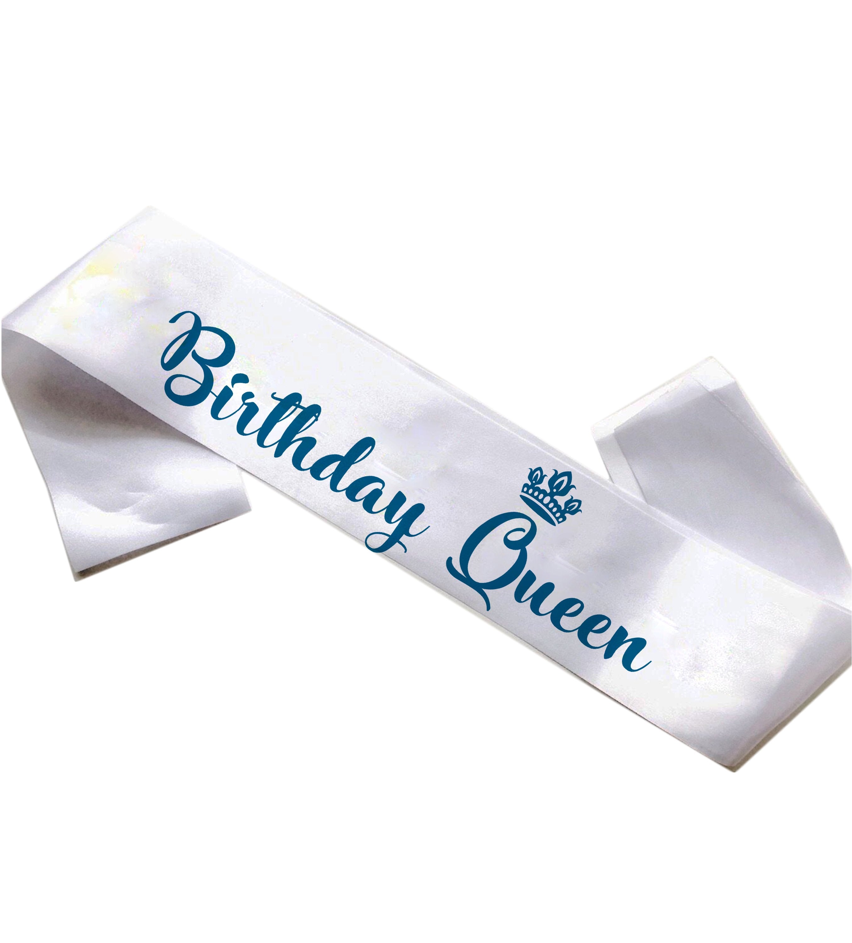 Happy Birthday Queen With Blue Crown Sash