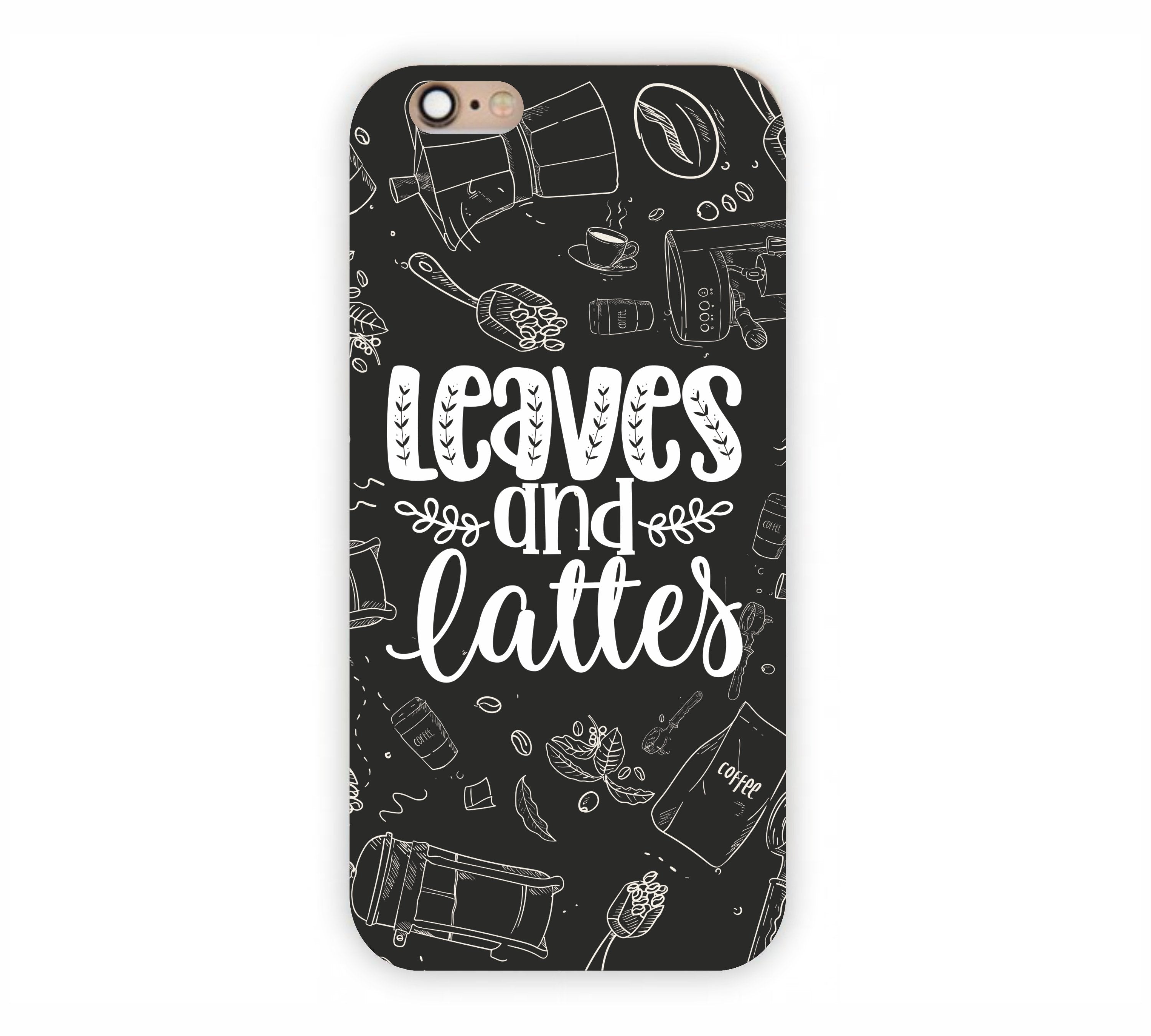 Leaves And Lattes Black Texture iPhone 6+ Mobile Case