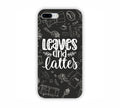 Leaves And Lattes Black Texture iPhone 8+ Mobile Case