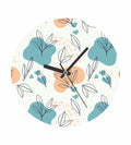 Blue And Skin Floral Pattern Wall Clock