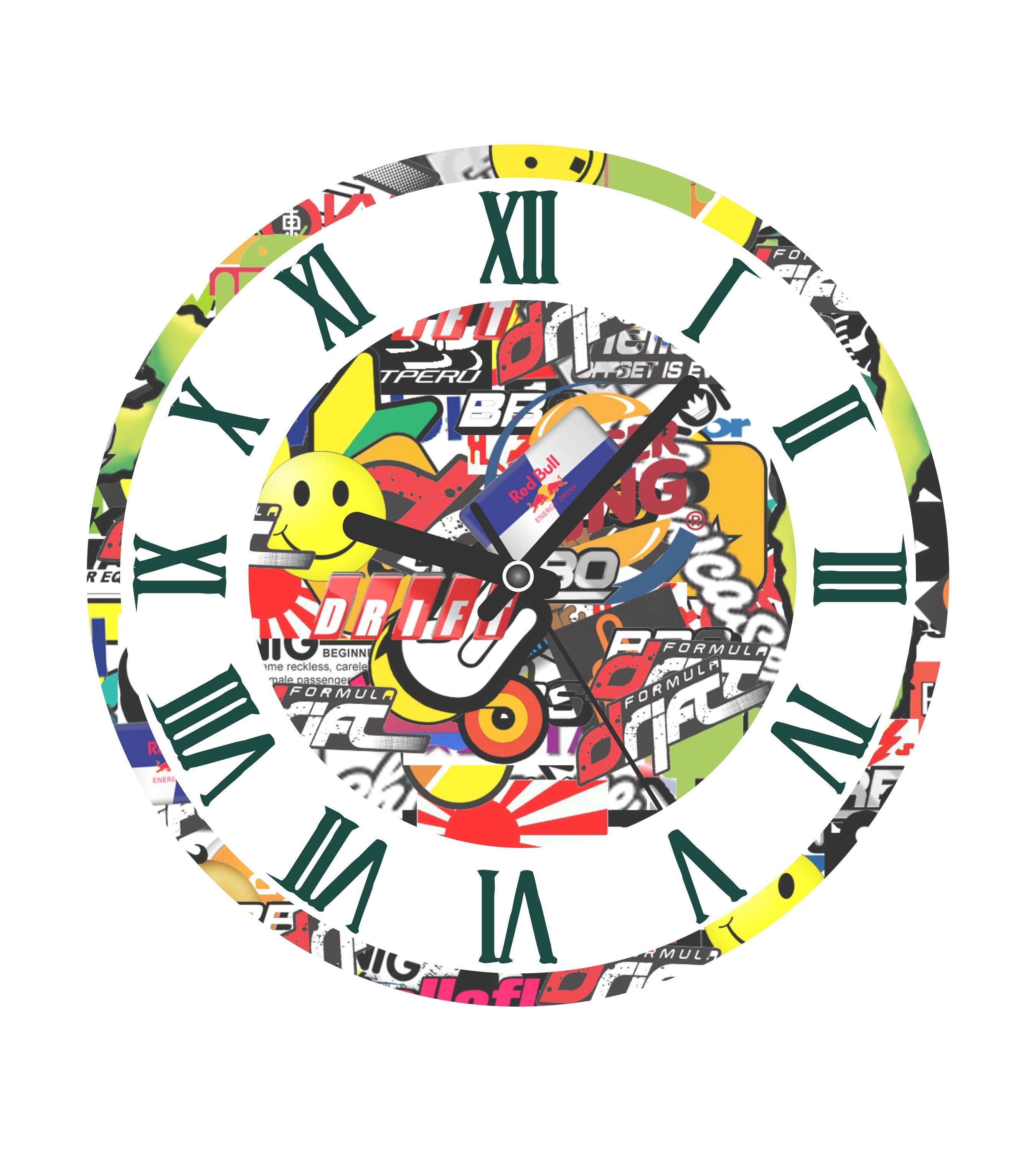 Cartoon Sticker Wall Clock