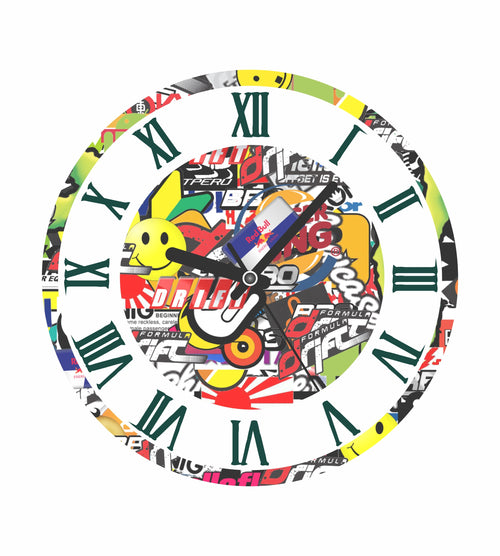 Cartoon Sticker Wall Clock