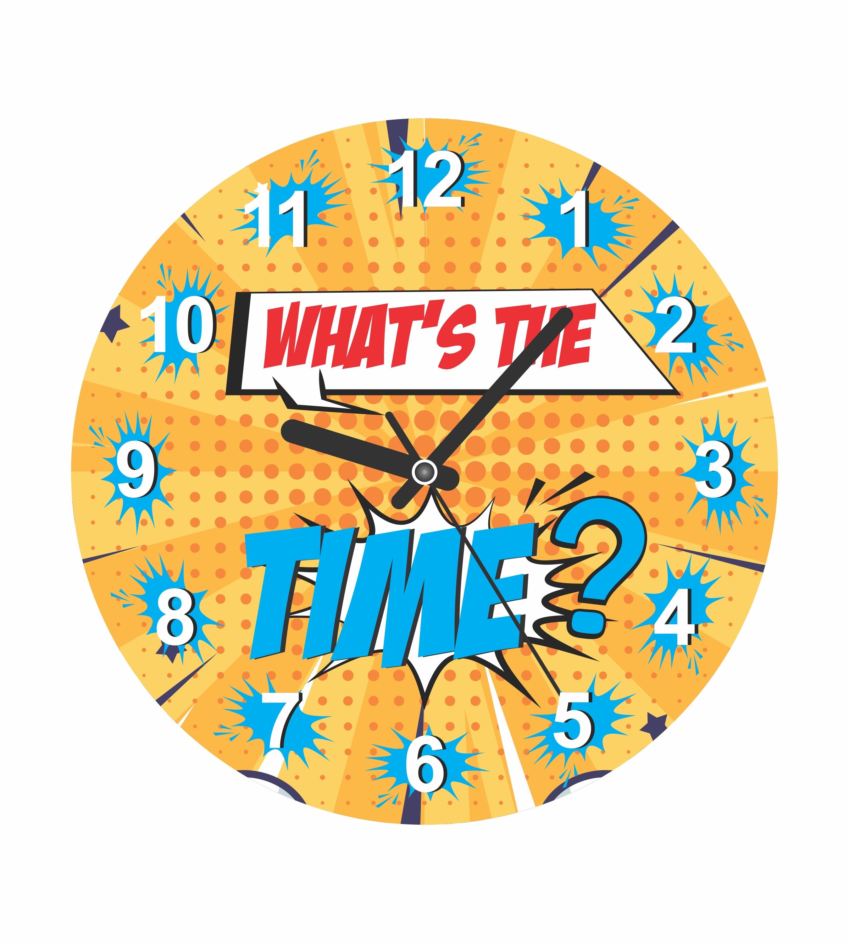 What's the Time Blue Wall Clock