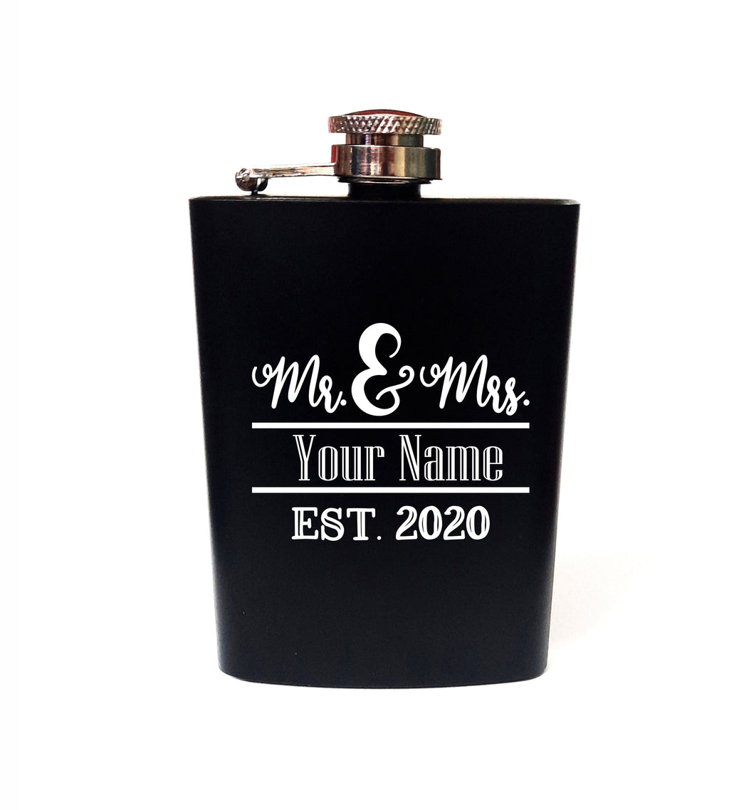 Mr. and Mrs. Stainless Steel Hip Flask 
