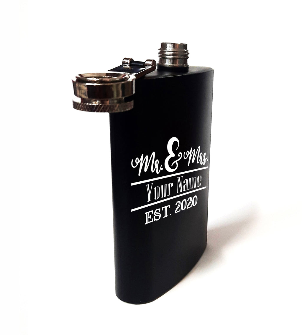 Mr. and Mrs. Stainless Steel Hip Flask 