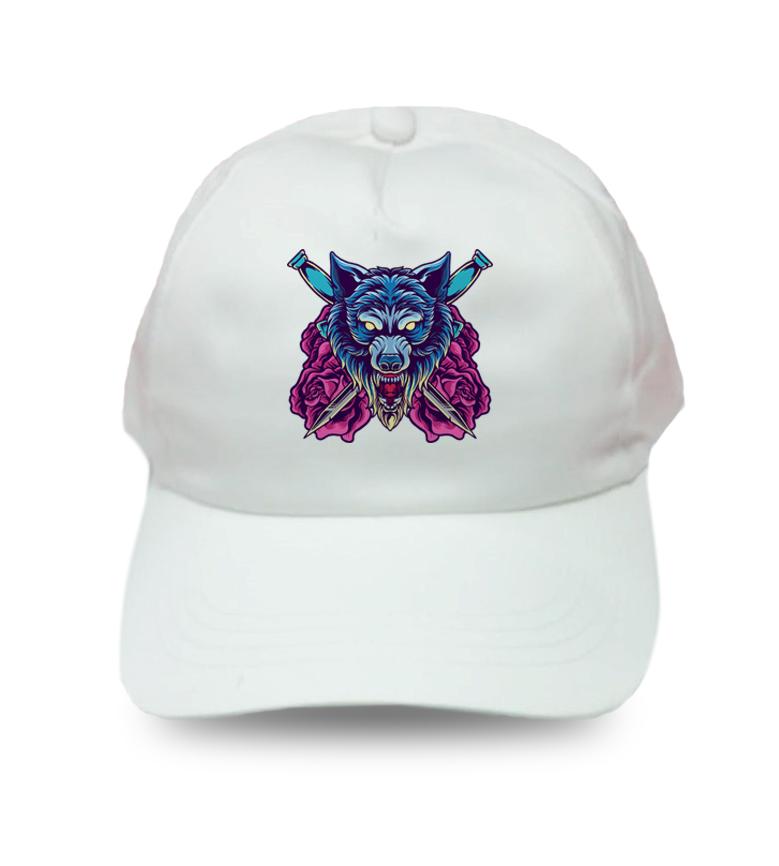 Creative Wolf With Cross Sword Cap