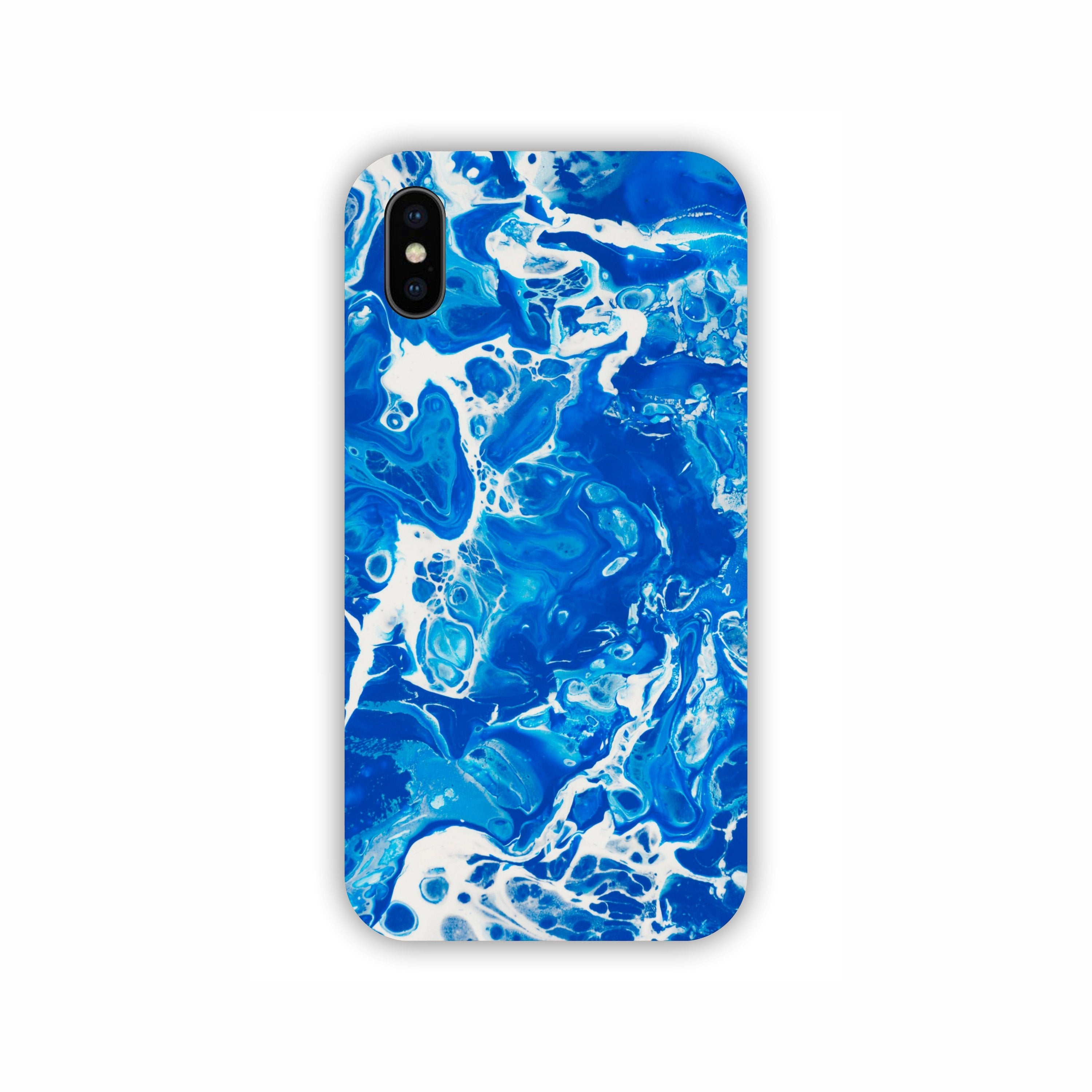 Canvas Painting Blue Water Color Art Design iPhone X Mobile Case