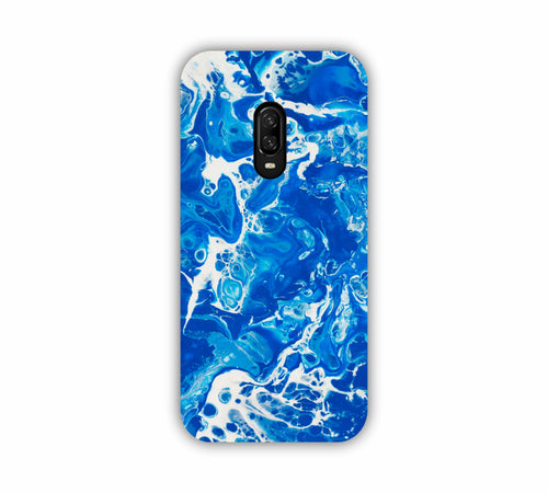 Canvas Painting Blue Water Color Art Design One Plus 6T Mobile Case