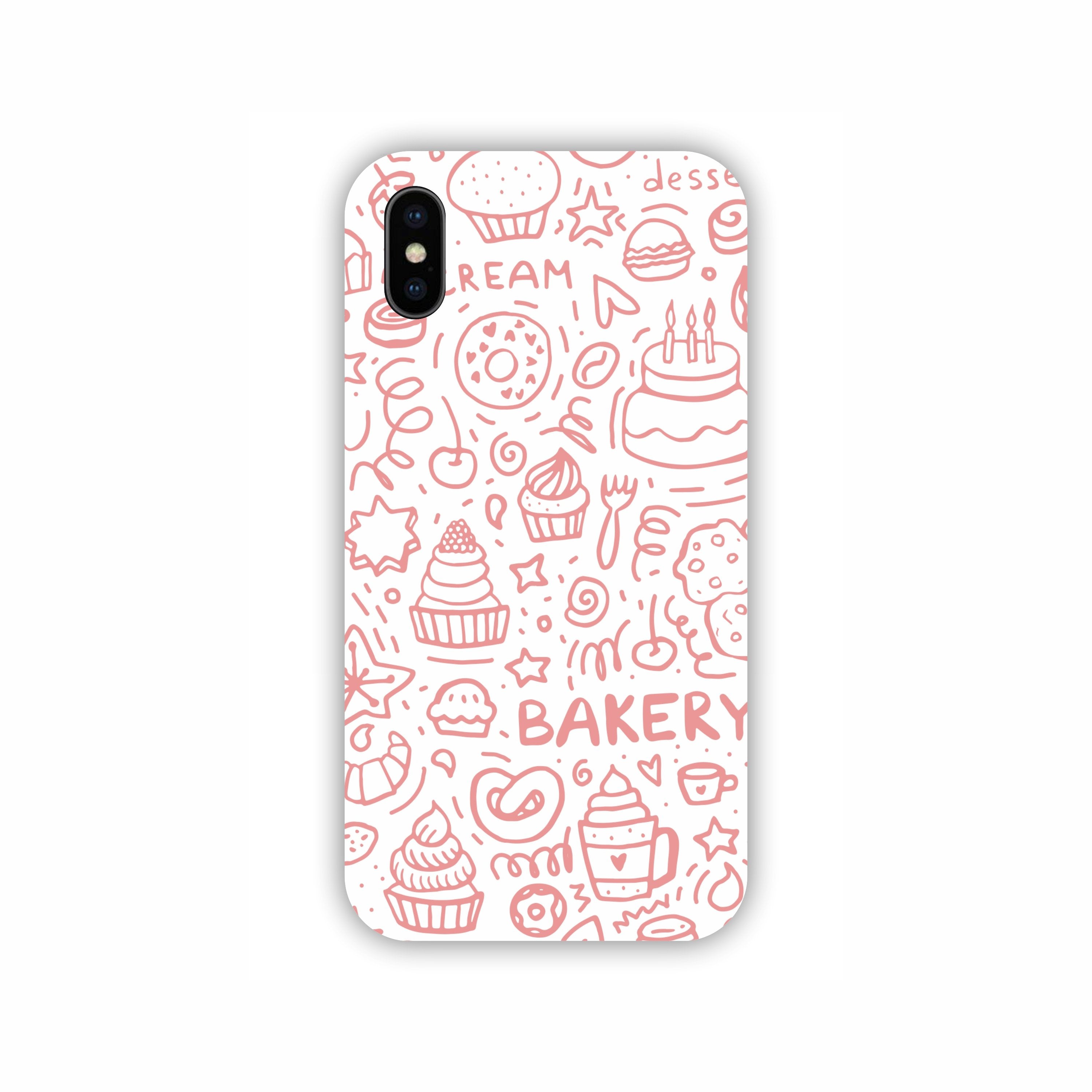 Pink Bakery Icons Design iPhone X Mobile Case