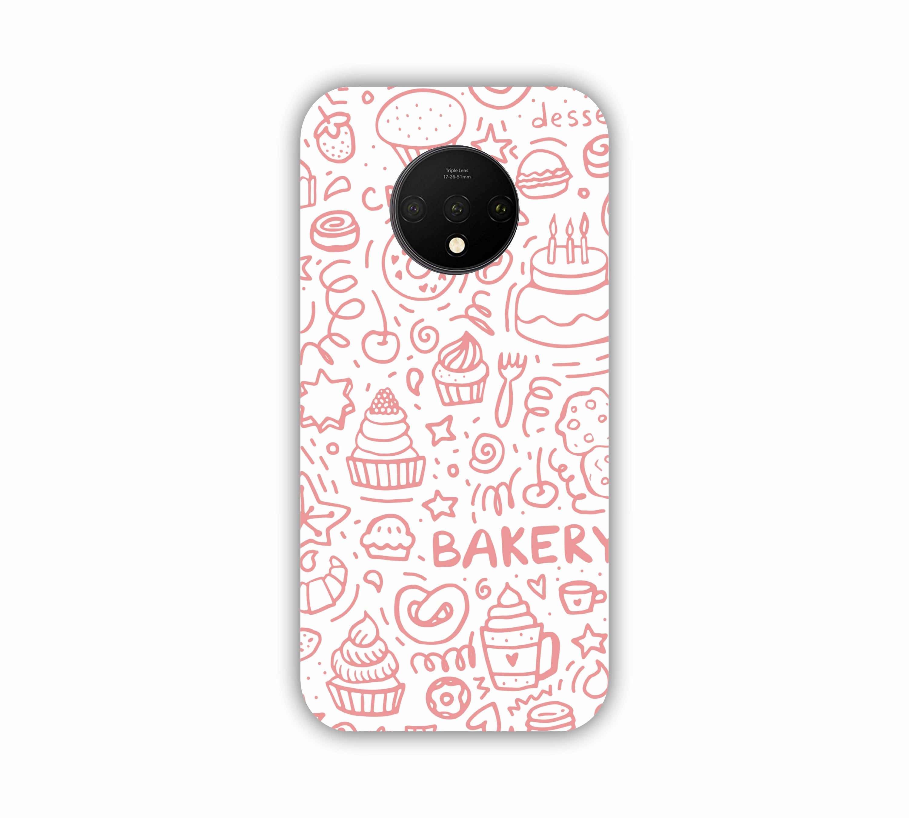 Pink Bakery Icons Design One Plus 7T Mobile Case