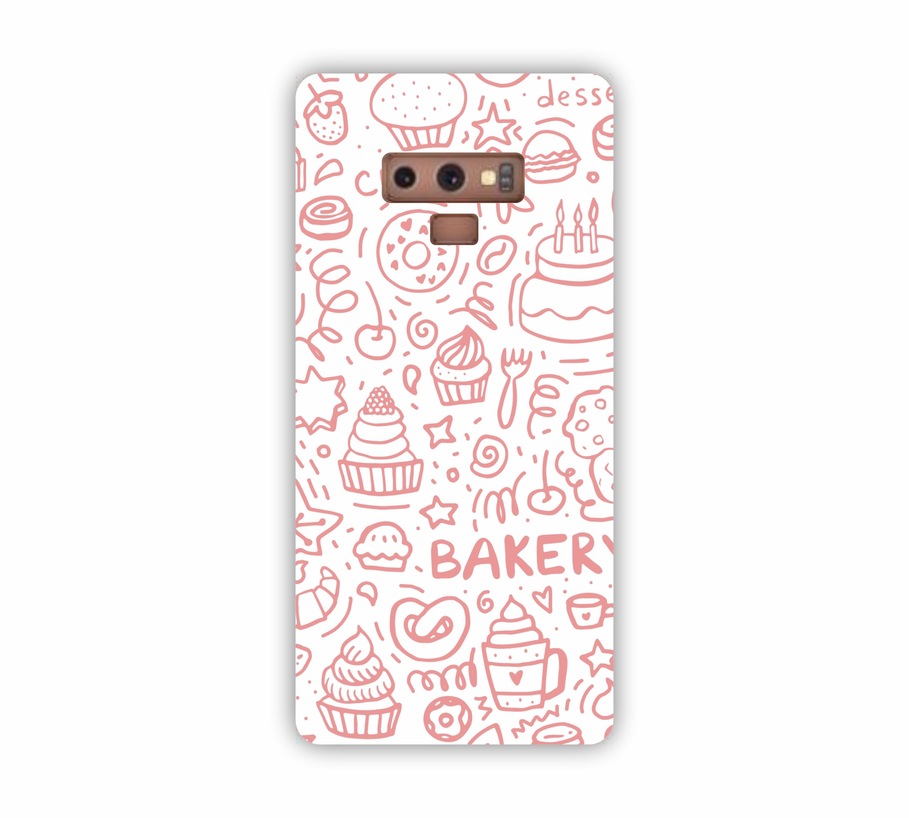 Pink Bakery Icons Design Samsung Note 9 Mobile Case
