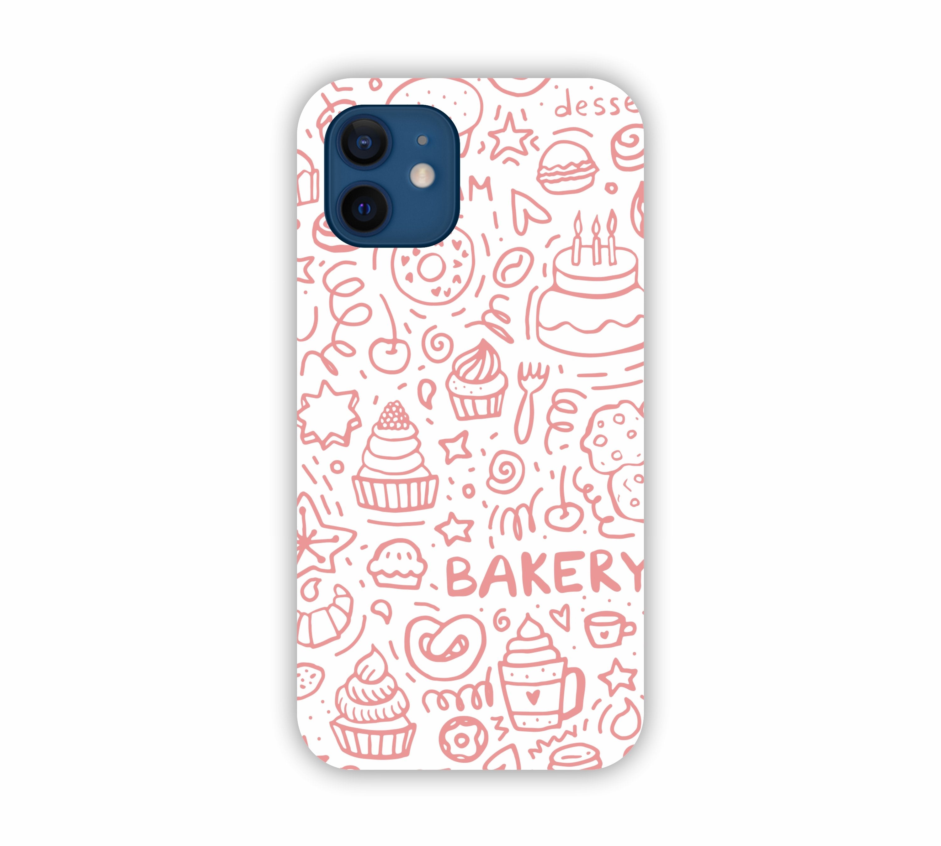 Pink Bakery Icons Design iPhone 12 Mini Mobile Case