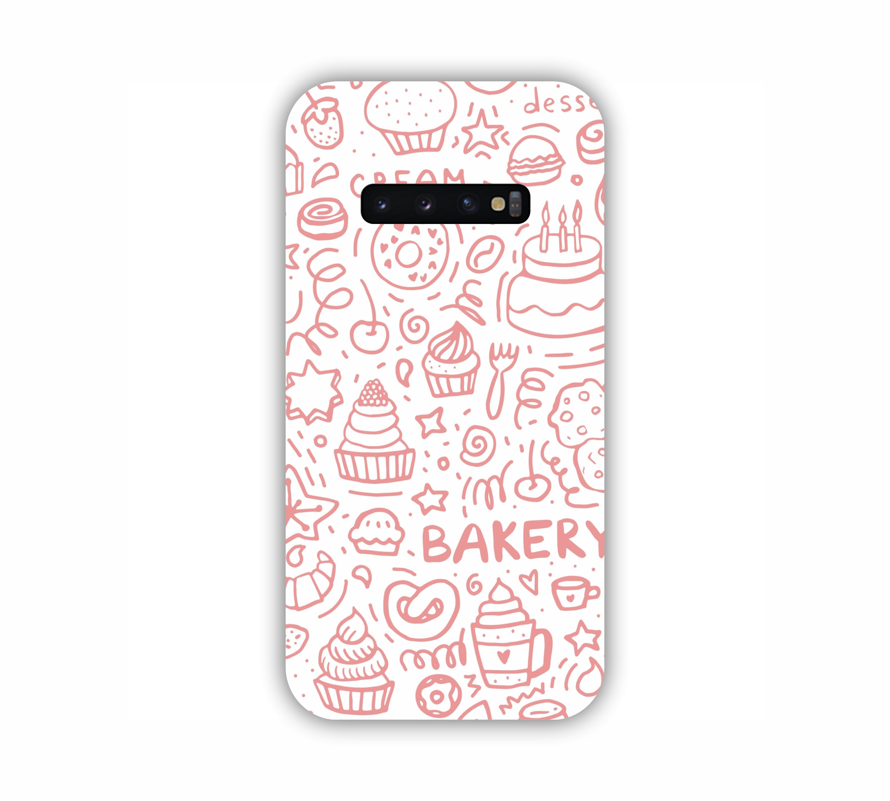 Pink Bakery Icons Design Samsung S10 Mobile Case