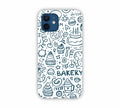 Dark Blue Bakery Icons Design iPhone 12 Mini Mobile Case