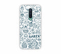 Dark Blue Bakery Icons Design One Plus 8 Mobile Case