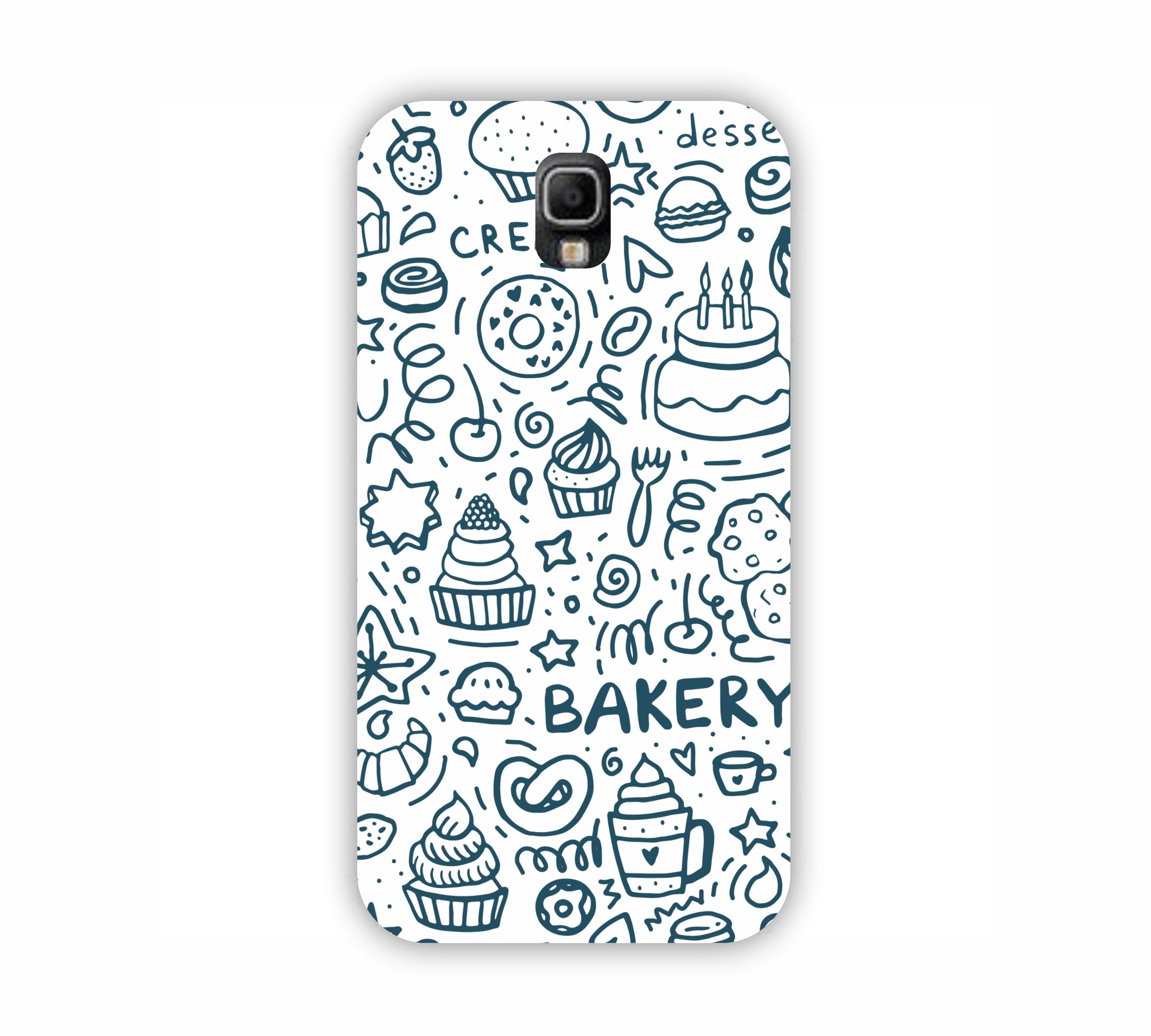 Dark Blue Bakery Icons Design Samsung Note 3 Mobile Case