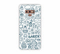 Dark Blue Bakery Icons Design Samsung Note 9 Mobile Case