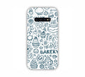 Dark Blue Bakery Icons Design Samsung S10 Plus Mobile Case