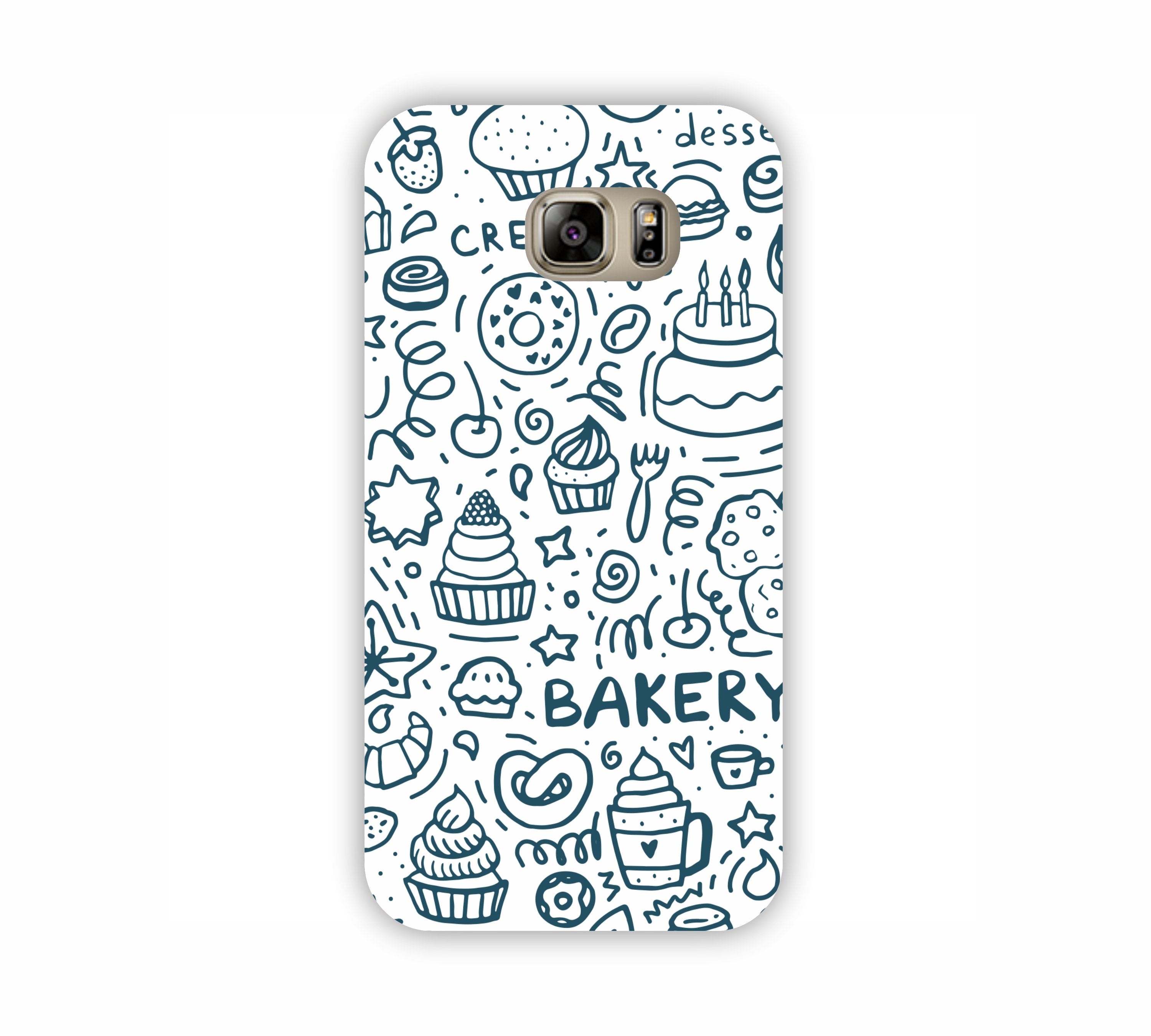 Dark Blue Bakery Icons Design Samsung Note 5 Mobile Case