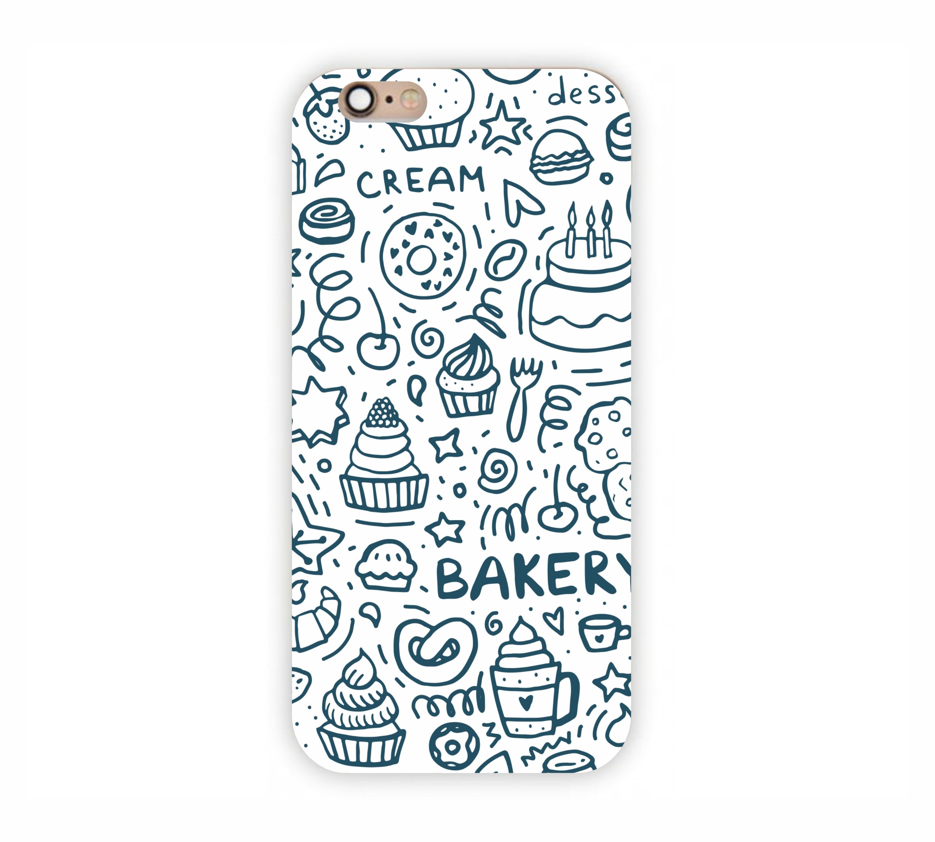 Dark Blue Bakery Icons Design iPhone 6+ Mobile Case