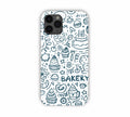 Dark Blue Bakery Icons Design iPhone 11 Pro Max Mobile Case