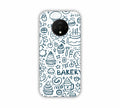 Dark Blue Bakery Icons Design One Plus 7T Mobile Case