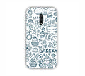 Dark Blue Bakery Icons Design One Plus 7 Mobile Case