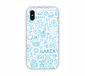 Sky Blue Bakery Icons Design iPhone XS Max Mobile Case 