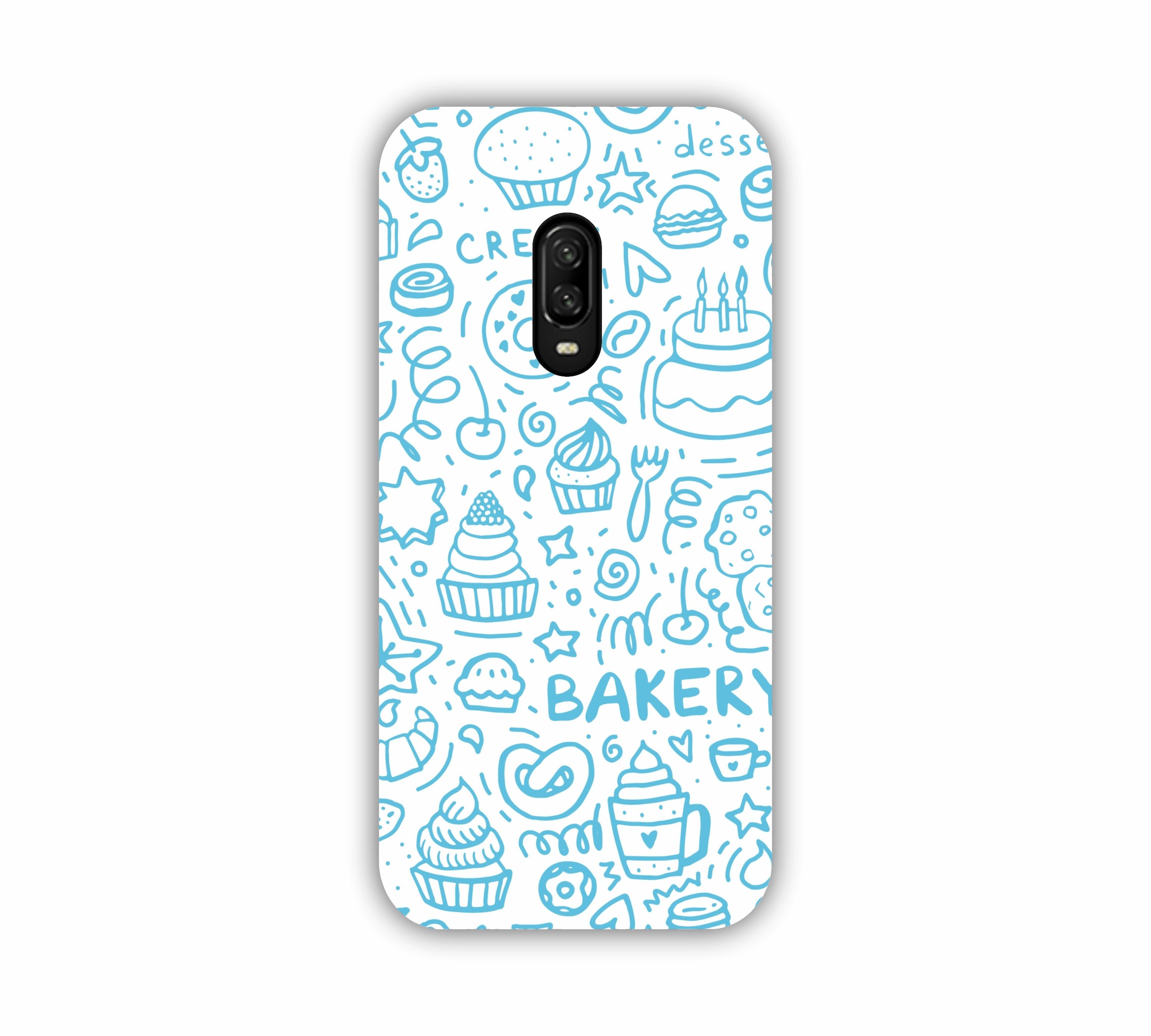 Sky Blue Bakery Icons Design One Plus 6T Mobile Case 