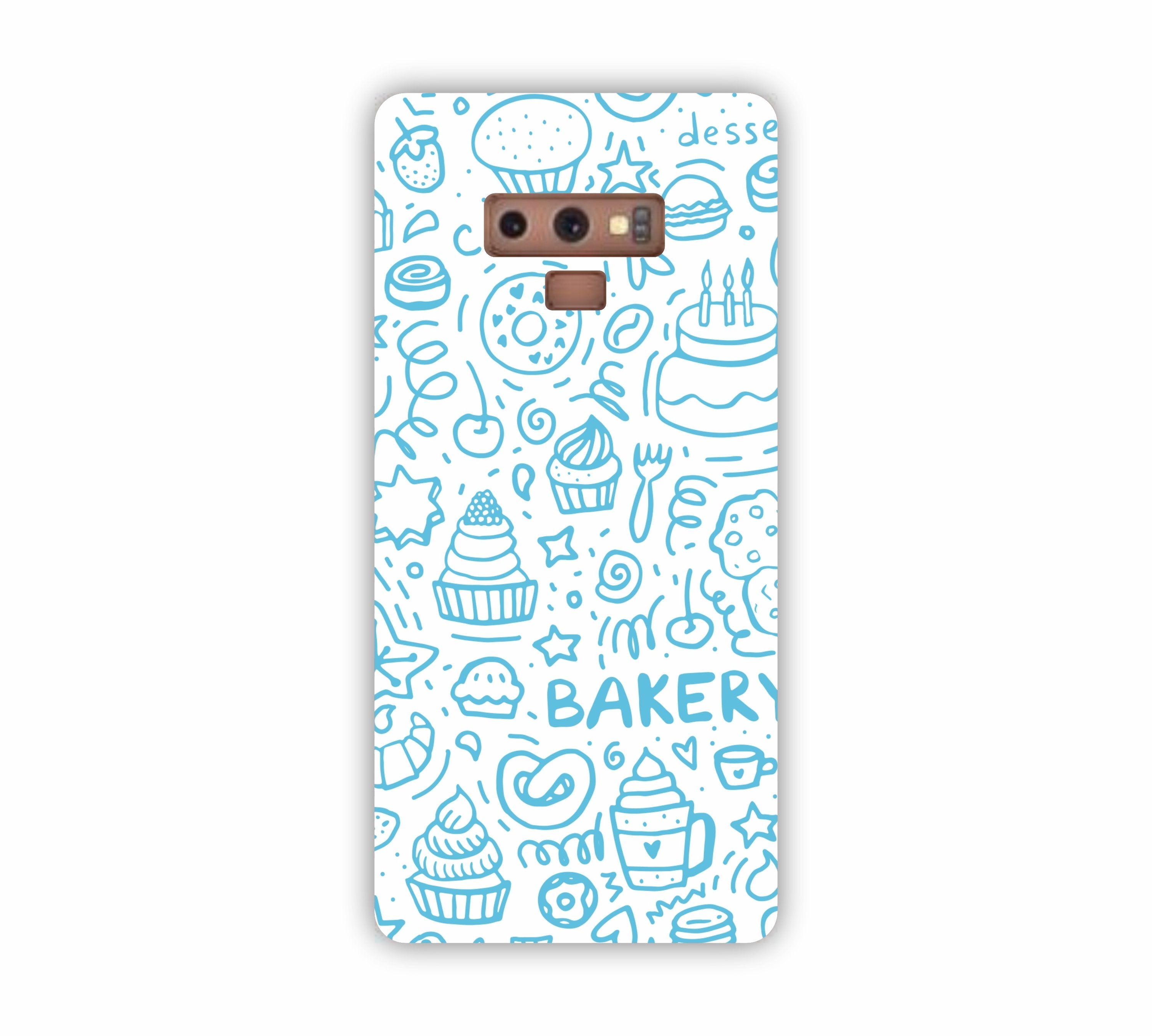 Sky Blue Bakery Icons Design Samsung Note 9 Mobile Case 