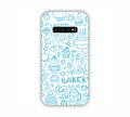 Sky Blue Bakery Icons Design Samsung S10 Plus Mobile Case 
