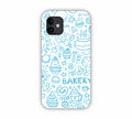 Sky Blue Bakery Icons Design iPhone 12 Mobile Case 