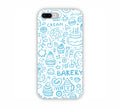 Sky Blue Bakery Icons Design iPhone 8+ Mobile Case 