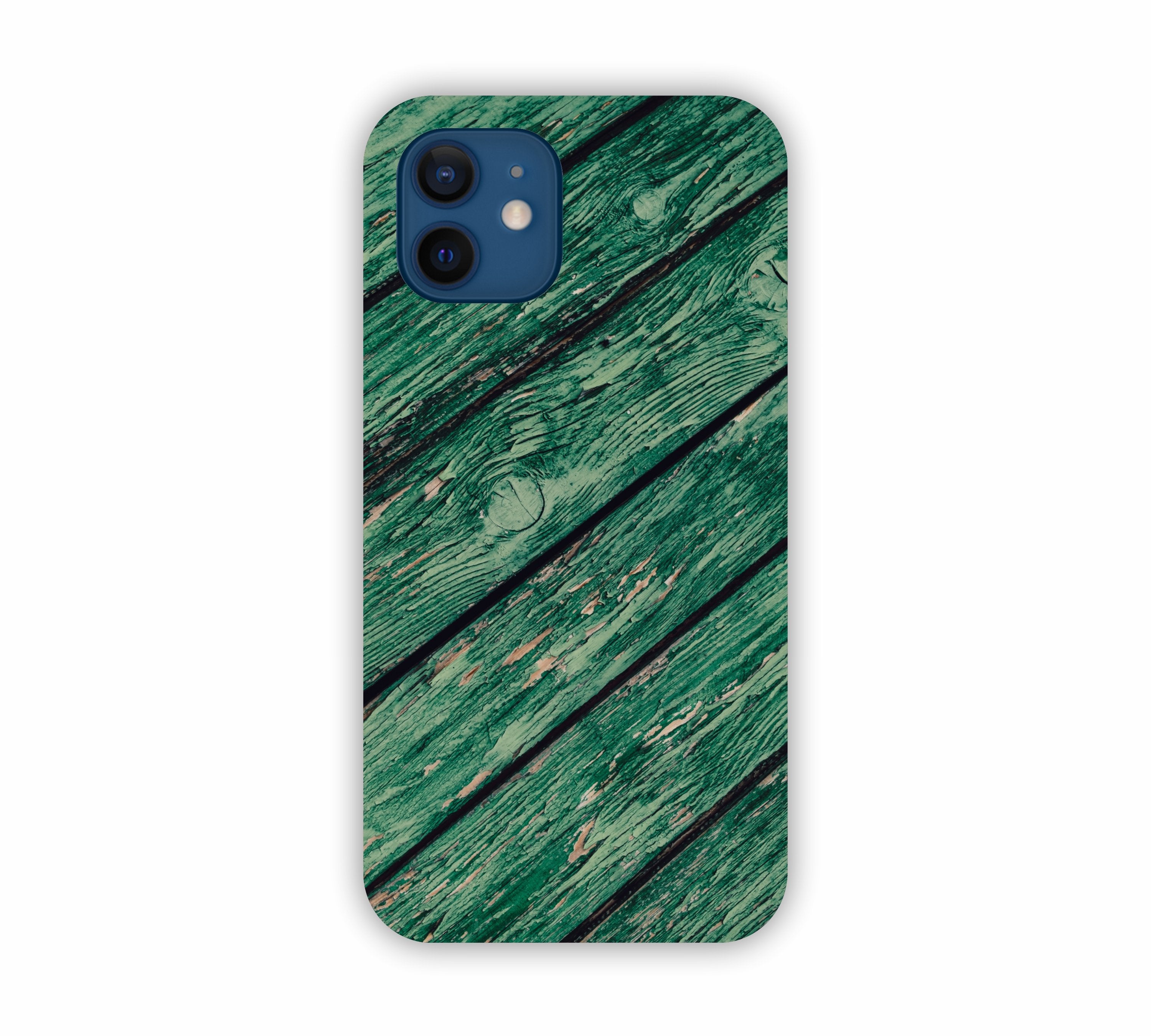 Green Wooden Texture Design iPhone 12 Mini Mobile Case 