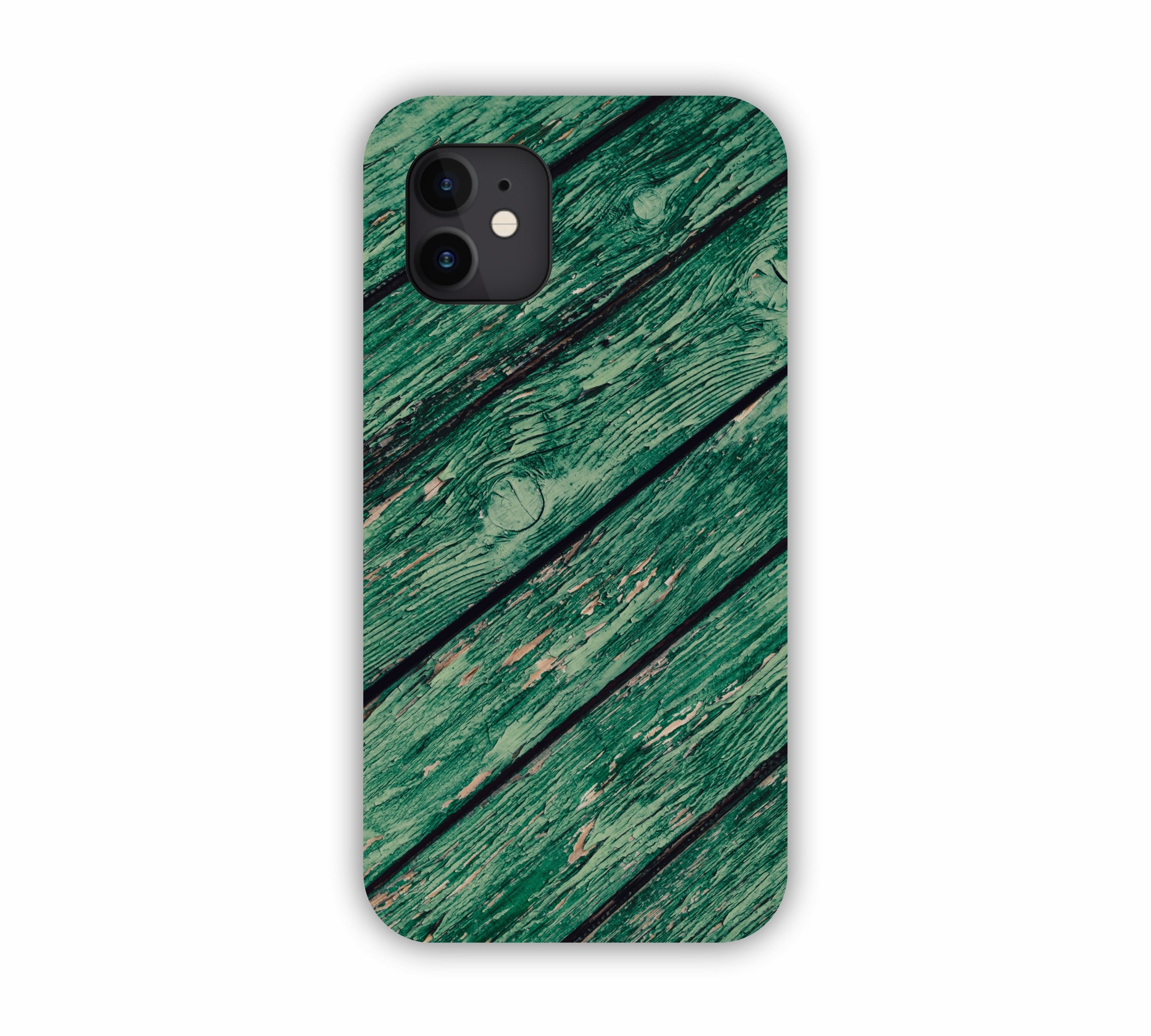Green Wooden Texture Design iPhone 11 Mobile Case 