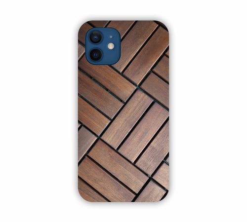 Brown Wooden Texture Design iPhone 12 Mini Mobile Case 