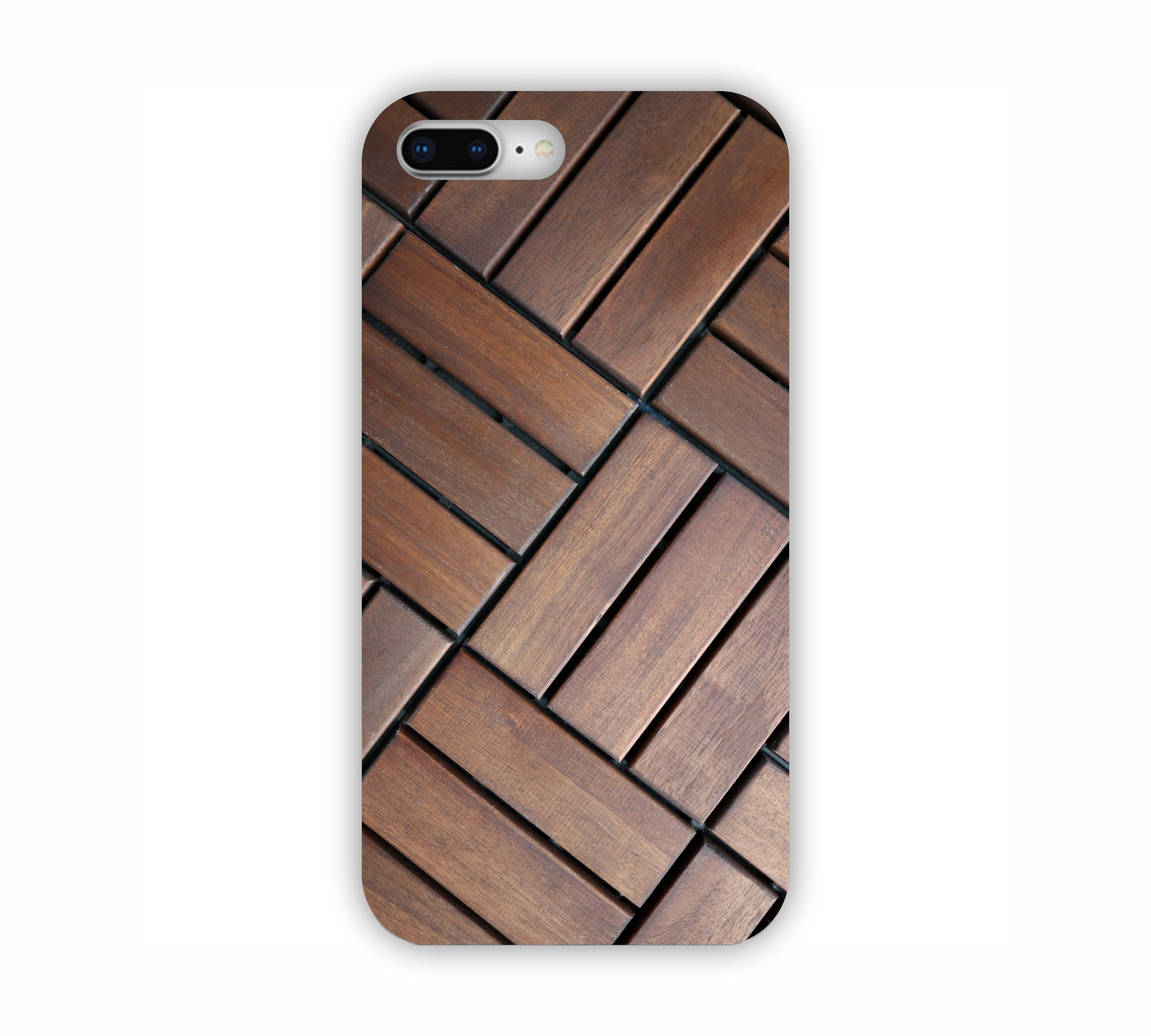 Brown Wooden Texture Design iPhone 8+ Mobile Case 