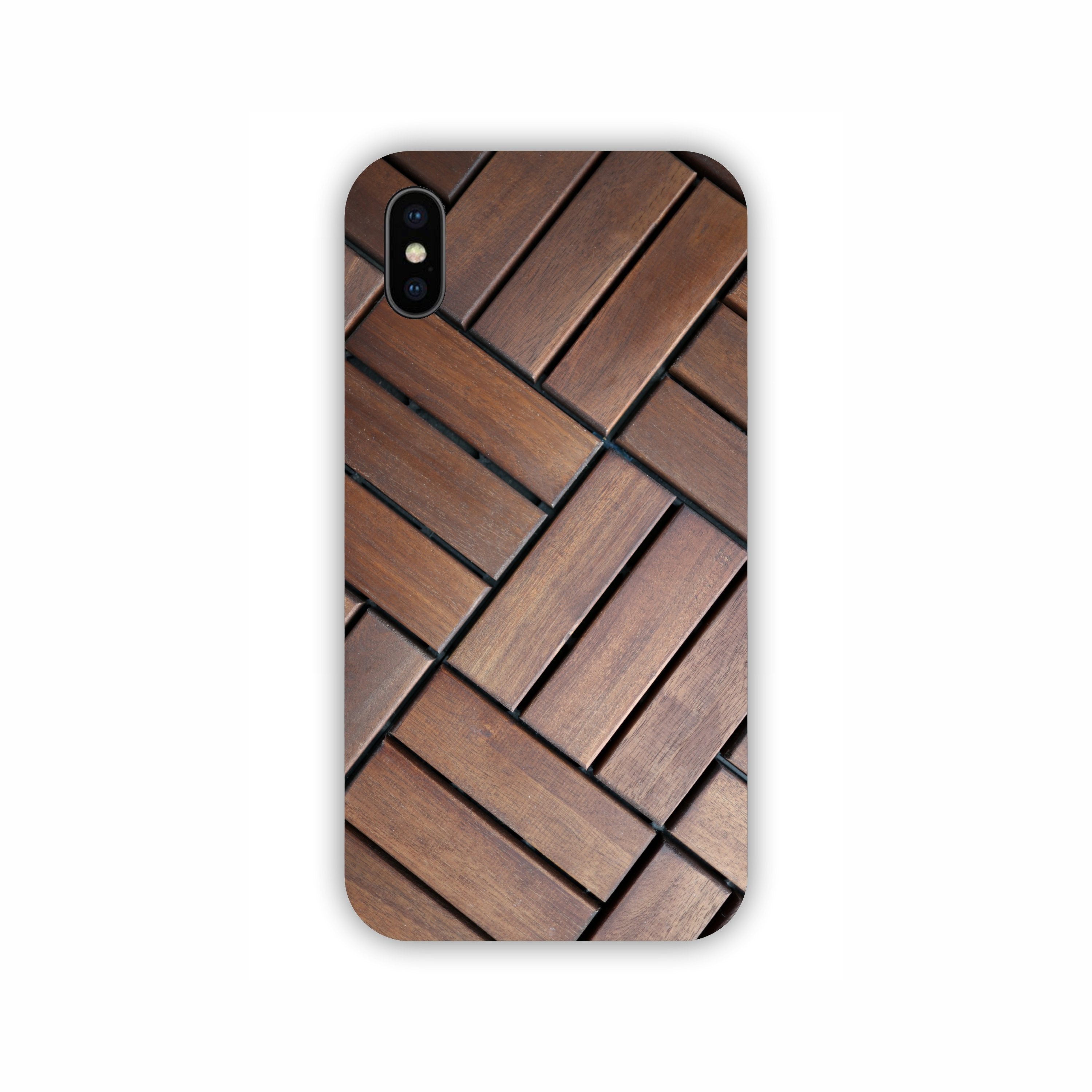 Brown Wooden Texture Design iPhone X Mobile Case 