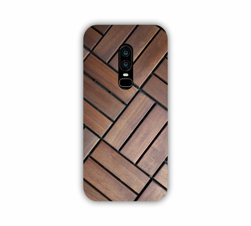 Brown Wooden Texture Design One Plus 6 Mobile Case 