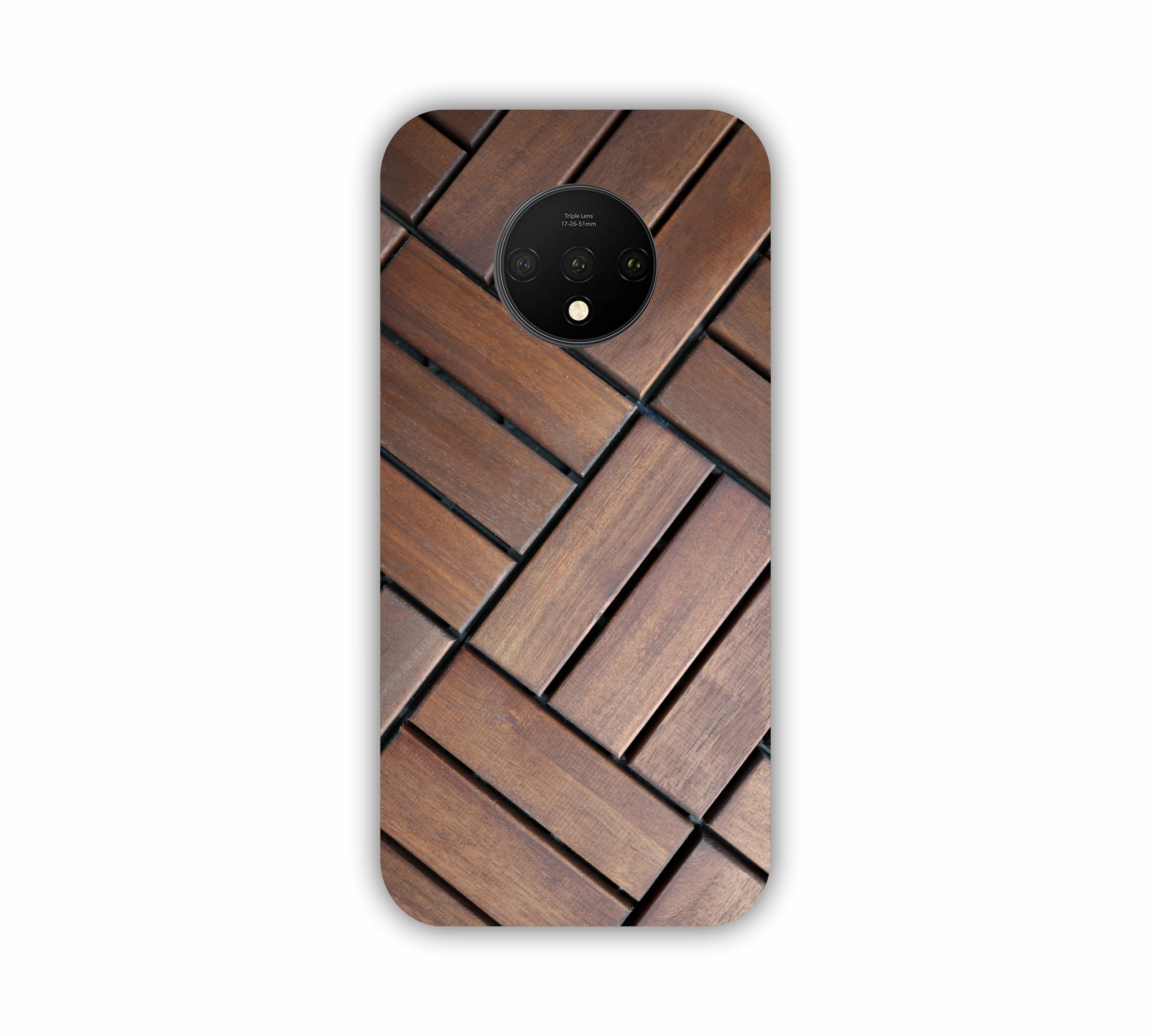 Brown Wooden Texture Design One Plus 7T Mobile Case 